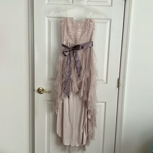 David’s Bridal High Low Sparkle Dress with a Bow